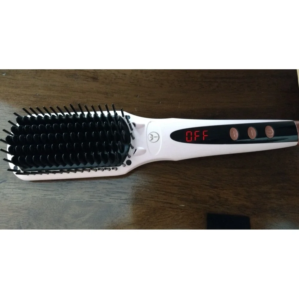 L'ange Hair‎ Straightening Brush Pink Ceramic Heated Styling Tool